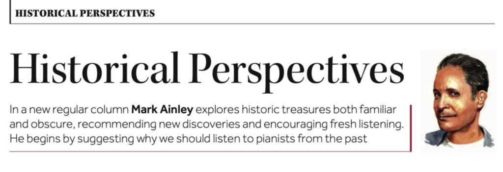 'Historical Perspectives' Column in International Piano Magazine